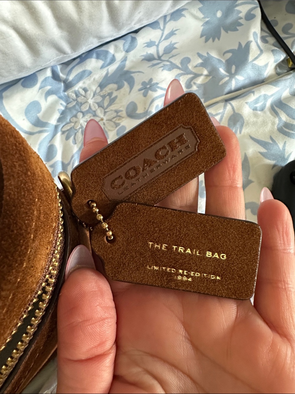 COACH Suede Top Handle Trail Bag - Warm Brown - Picture 10 of 10